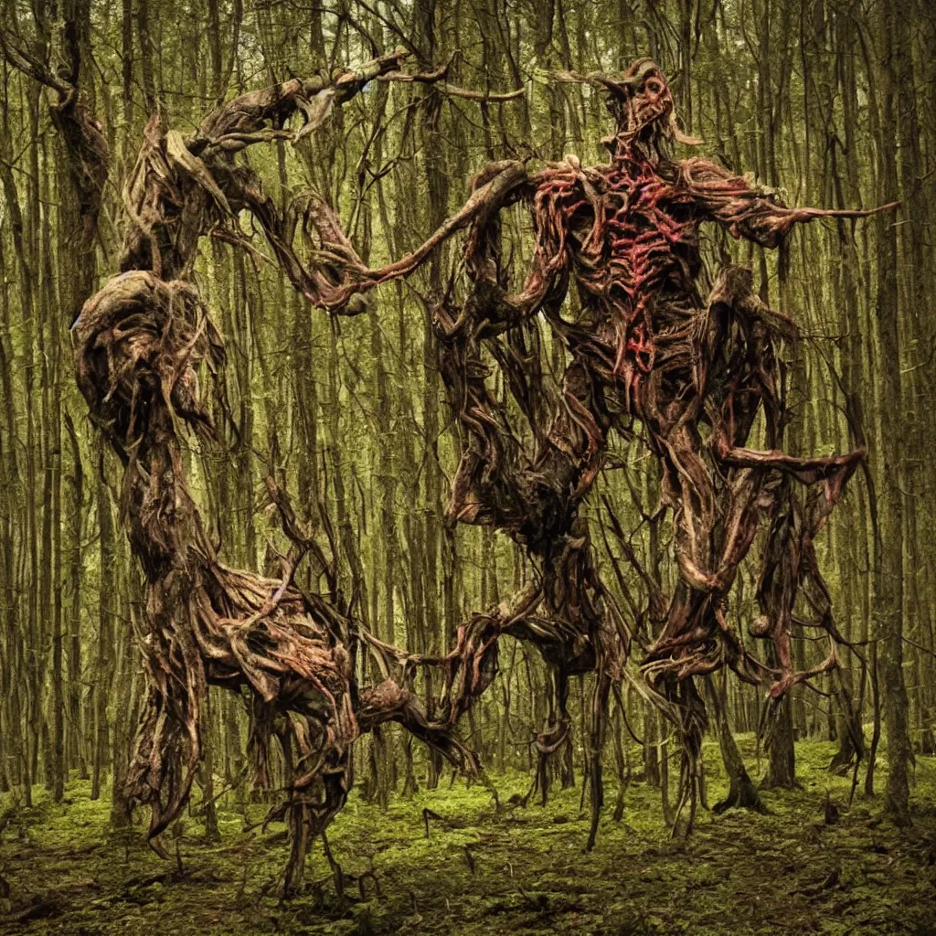 Image similar to forest, horrifying creature