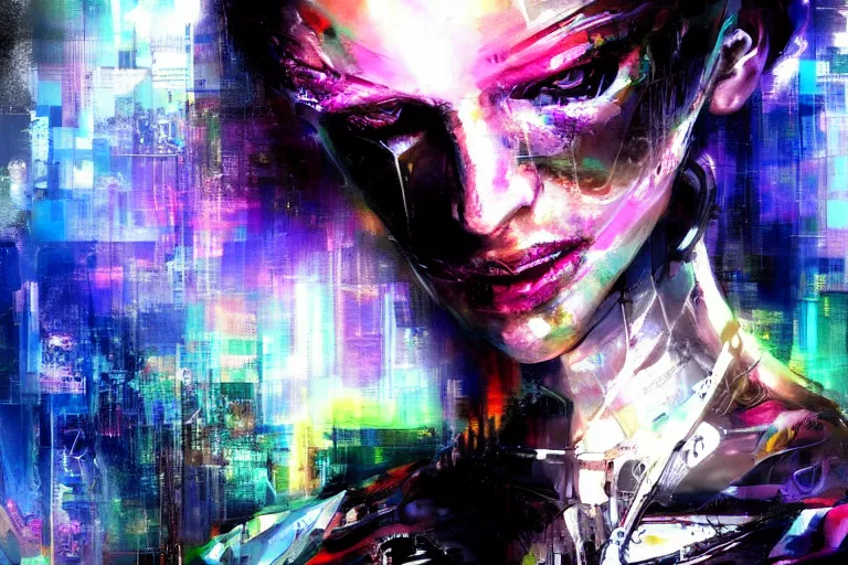 Prompt: cyberpunk robot cyborg portrait art scifi car in the background by yossi kotler, soft lighting, beautiful, smooth, pastel colors