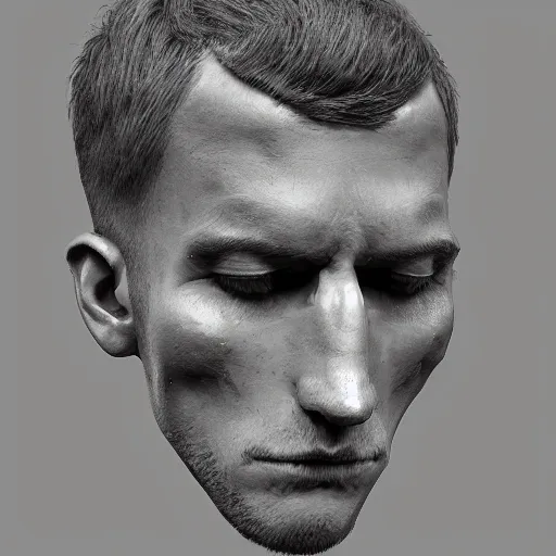 Image similar to a males head made from fruits, artstation, award-winning art