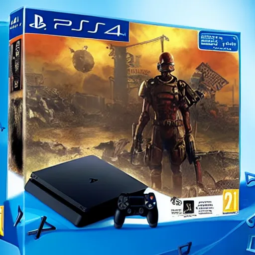 Image similar to Playstation 4 boxart for Fallout 5, product photo