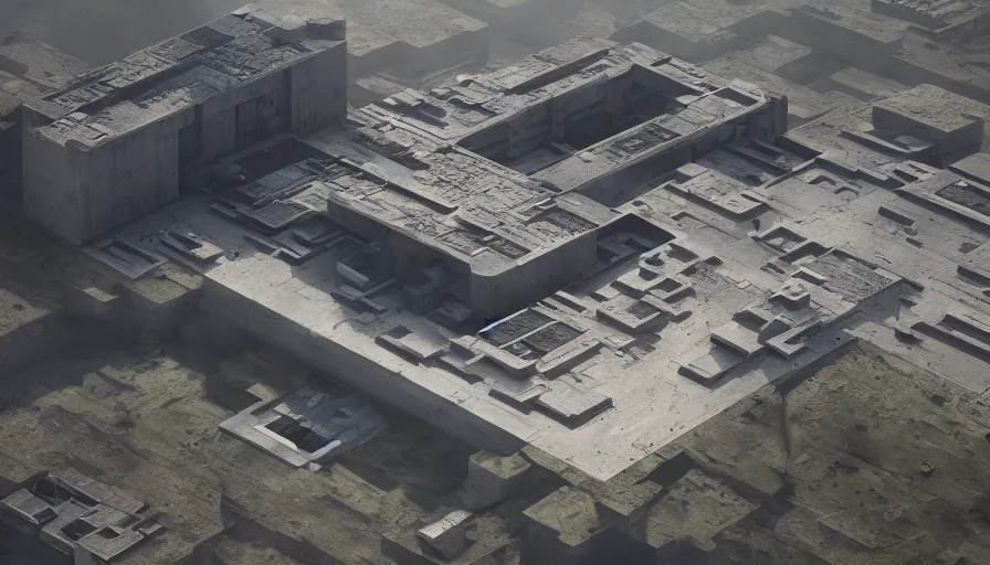 Image similar to big brutalist imperial military base on cliffs, drawing architecture, very long shot, top angle, imperial architecture in rogue one, pritzker architecture prize, brutalism architecture, jan urschel, greig fraser