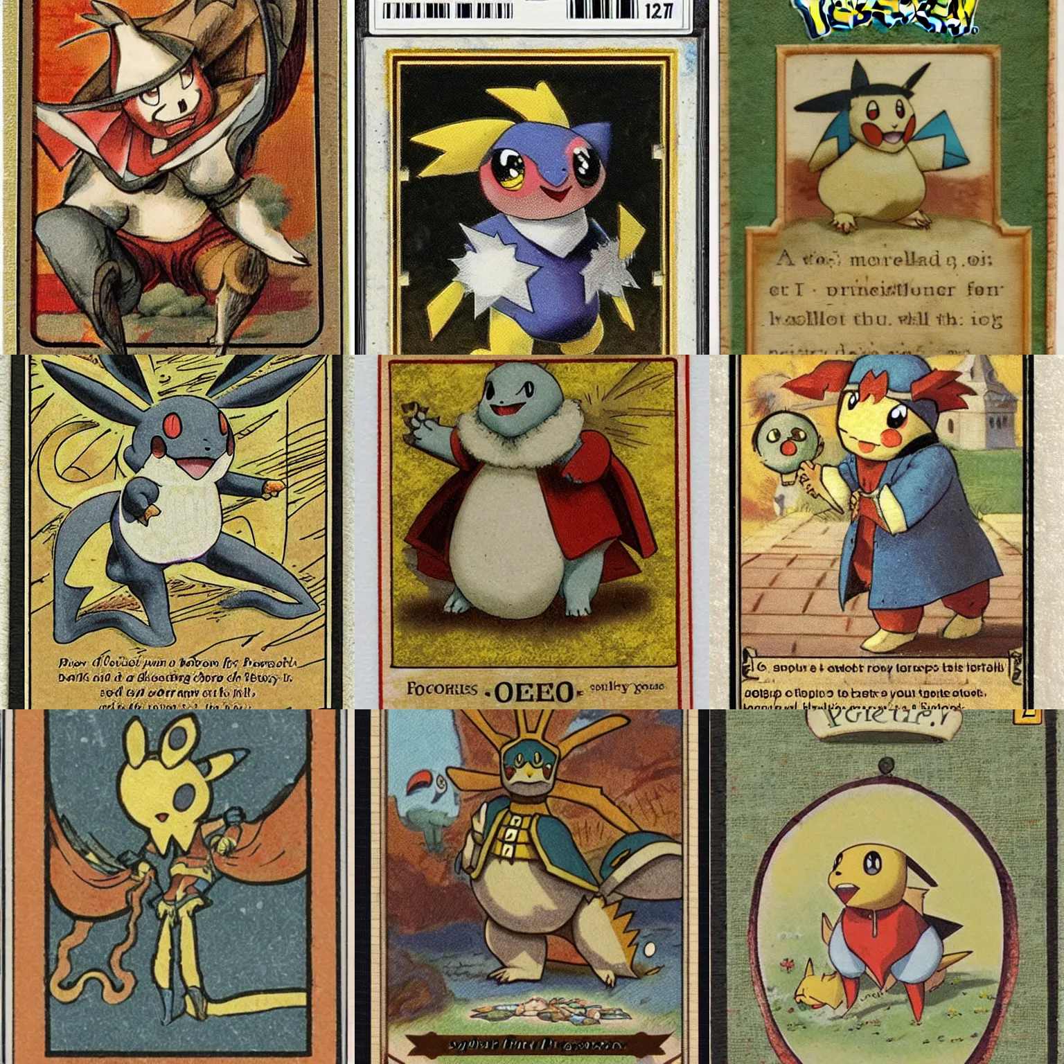 Prompt: A Pokémon card from 1700