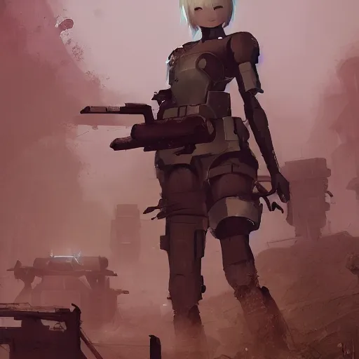 Prompt: NOD infantry troops in C&C Kane's Wrath, Ilya Kuvshinov, by Greg Tocchini, nier:automata, set in half-life 2, beautiful with eerie vibes, very inspirational, very stylish, with gradients, surrealistic, postapocalyptic vibes, depth of filed, mist, rich cinematic atmosphere, perfect digital art, mystical journey in strange world, bastion game, arthouse