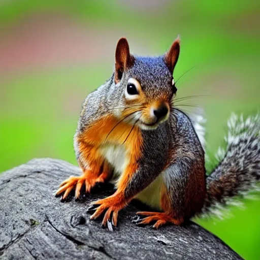 Image similar to ultra detailed photo of a squirrel with human arms