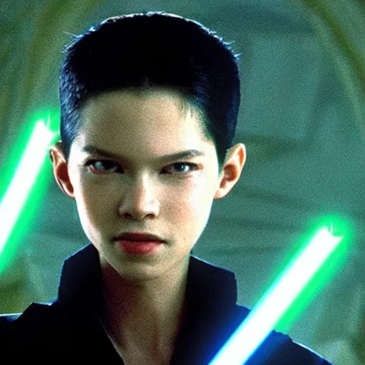 Prompt: Neo from matrix become the jedi