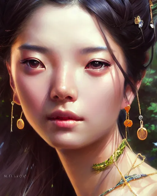 Prompt: a beautiful taiwan goddess with sundress with jewelry | | winter, realistic shaded, unpleasant face, good looking, fine details, realistic shaded lighting poster by greg rutkowski, magali villeneuve, artgerm, jeremy lipkin and michael garmash and rob rey