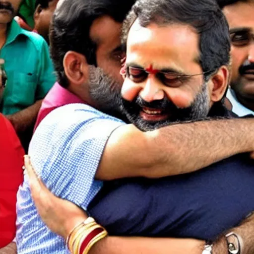 Image similar to nerendra modi hugging Rahul Gandhi