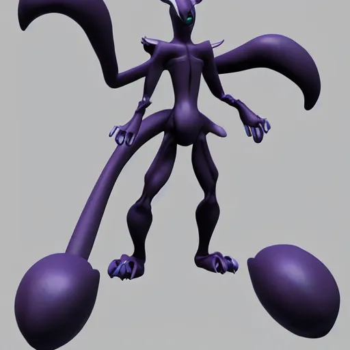 Prompt: 3 d render, menacing, anatomical, pokemon, mewtwo, mixed with 3 d heartless from kingdom hearts, square enix, high definition, full body, video game art, 3 d, octane render, redshift, cycles, dynamic 3 d lighting, 3 d sculpt, dark, bright glowing eyes, smooth