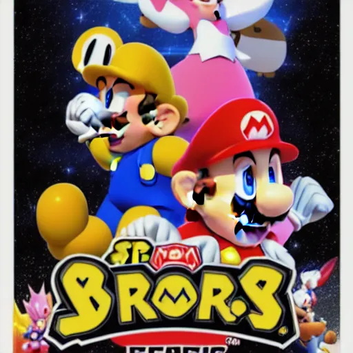 Image similar to super mario brothers and kirby super star ultra movie poster with pokemon super smash bros and princess peach star wars theme pokemon style detailed and accurate eyes