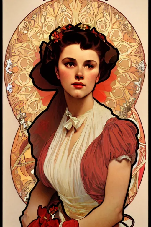 Prompt: scarlett o'hara, painting by alphonse mucha, detailed art, artstation