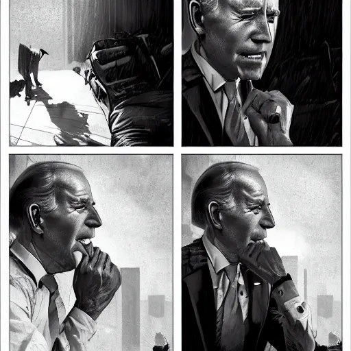 Image similar to joe biden crying, dramatic lighting, cinematic, establishing shot, extremly high detail, photorealistic, cinematic lighting, artstation, style by James Gurney