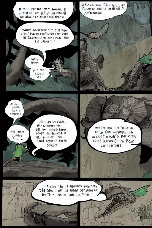 Image similar to a graphic novel comic about dragons, by mike holmes, webcomic, cartoon