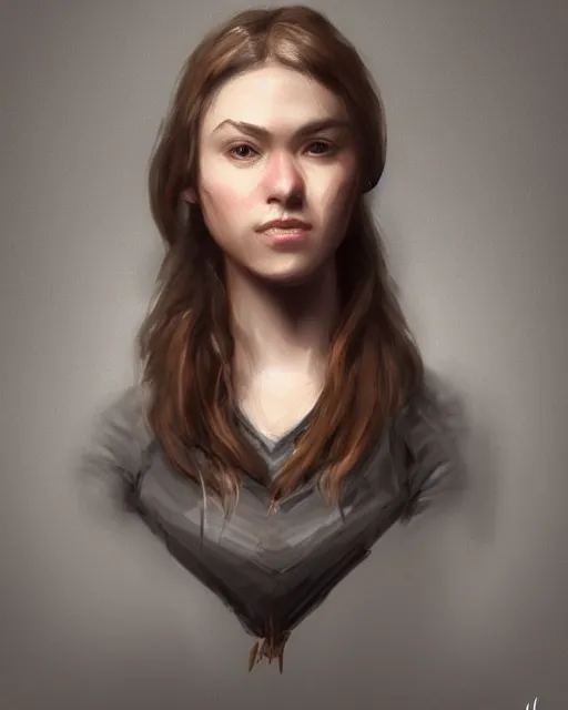 Image similar to potrait bust of young woman archery gitl, artstation trending, concept art, digital painting