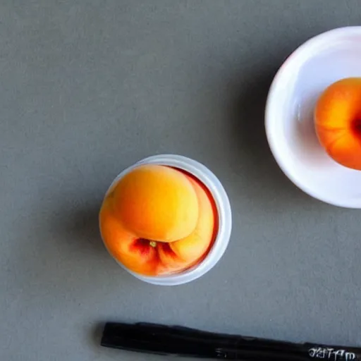 Prompt: a picture of a fresh apricot painted with david bowie's lightning make - up