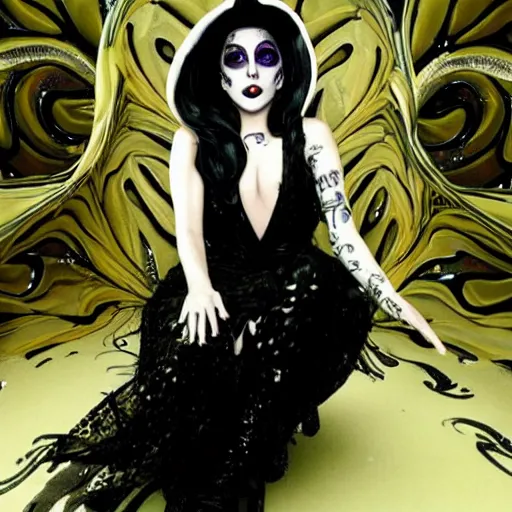 Image similar to lady gaga by tim burton