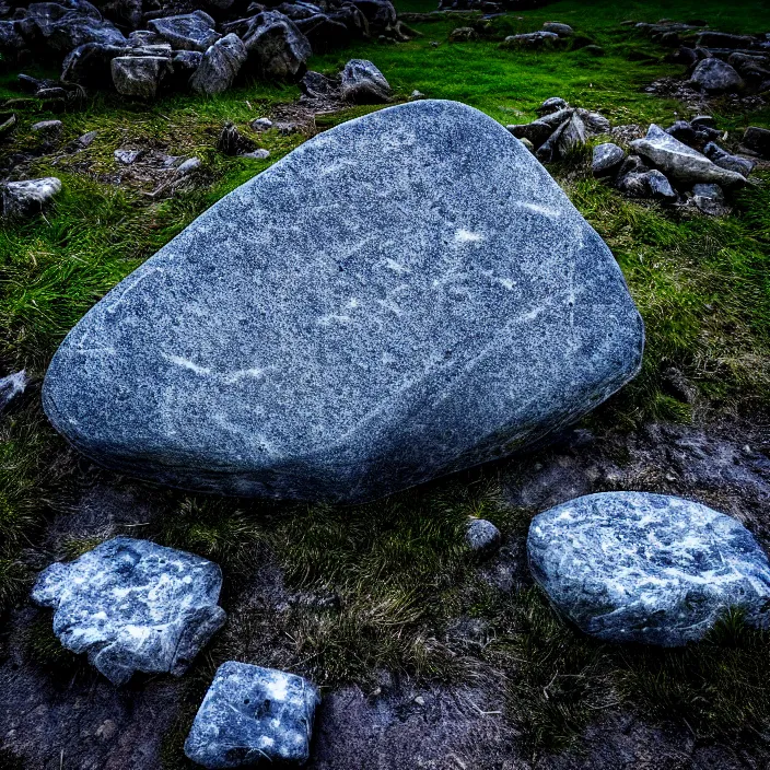 Image similar to photo of the border reiver cursing stone glowing with energy, highly detailed, 4 k, hdr, smooth, sharp focus, high resolution, award - winning photo