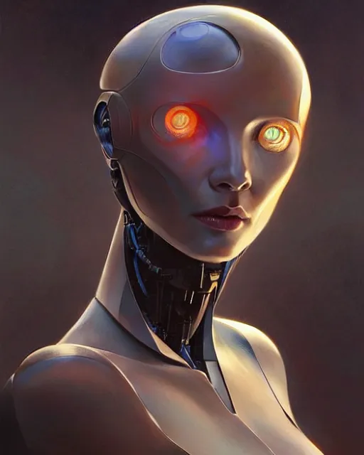 Image similar to a robot with a human face removed, sci - fi face, elegant, highly detailed, digital painting, artstation, concept art, smooth, sharp focus, illustration, art by artgerm and greg rutkowski and alphonse mucha