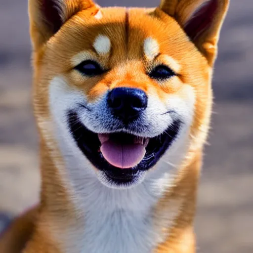 Prompt: shiba inu close up photo