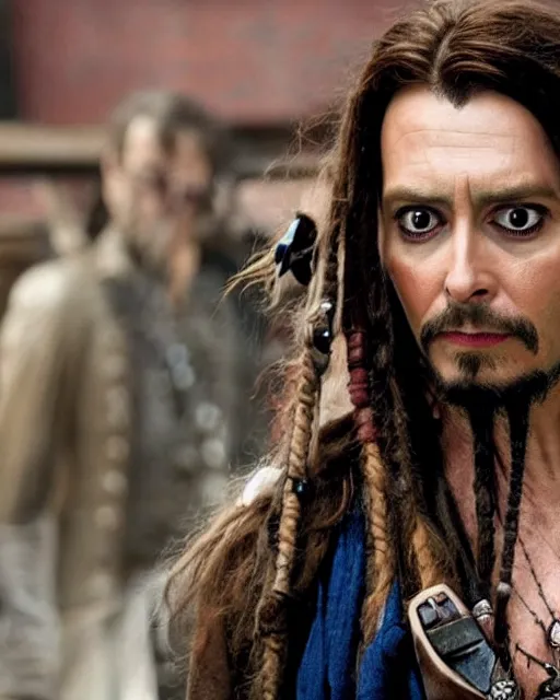 Prompt: David Tennant in a role of Captain Jack Sparrow