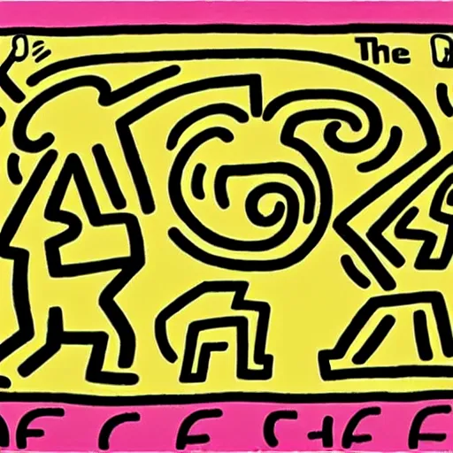 Prompt: origin of the universe painted by keith haring