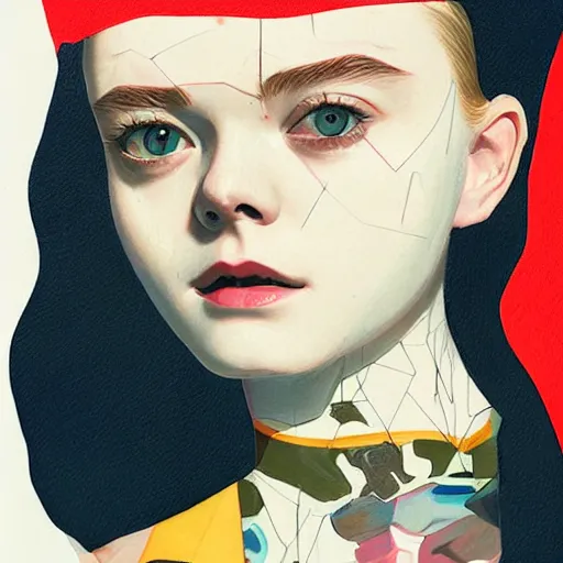 Prompt: Elle Fanning in hell picture by Sachin Teng, asymmetrical, dark vibes, Realistic Painting , Organic painting, Matte Painting, geometric shapes, hard edges, graffiti, street art:2 by Sachin Teng:4