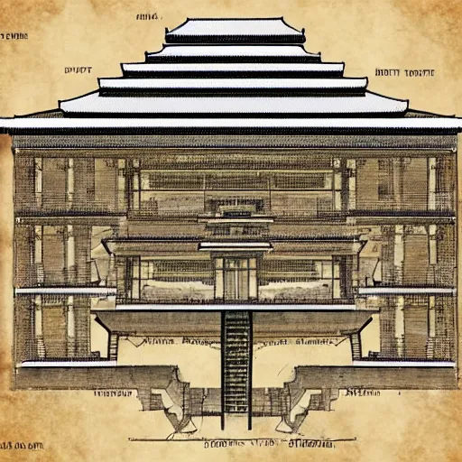 Image similar to blueprint of heaven temple