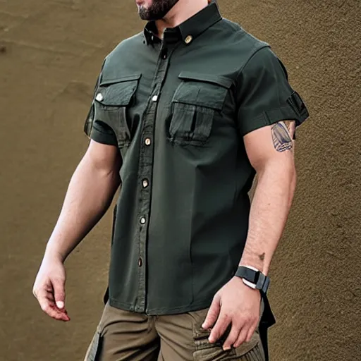 Prompt: cargo tactical cargo shirt