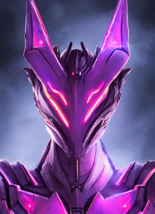 Prompt: cinematic goddess close shot, cosmic size beautiful stunning elegant hot giant robot mecha female dragon, sharp cyborg dragon head, sharp metal ears, led glowing purple eyes, smooth fuschia skin, smooth silver armor, in space, epic proportions, macro, epic size, epic scale, furry art, dragon art, giantess art, warframe fanart, furaffinity, octane