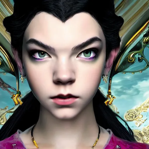 Image similar to Anya Taylor-Joy as Bayonetta 8k hyperdetailed photorealism HDR