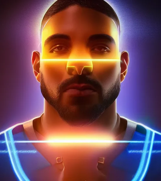 Image similar to symmetry!! egyptian king of technology, solid cube of light, hard edges, product render retro - futuristic poster scifi, lasers and neon circuits, brown skin male egyptian king, intricate, elegant, highly detailed, digital painting, artstation, concept art, smooth, sharp focus, illustration, dreamlike, art by artgerm