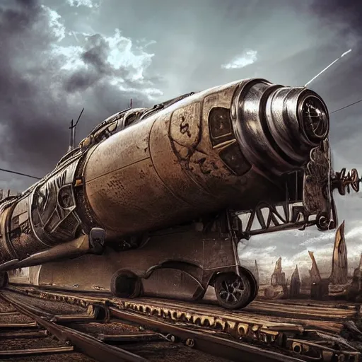 Image similar to dieselpunk viking, highly detailed, 4k, HDR, smooth, sharp focus, hyper realistic, high resolution