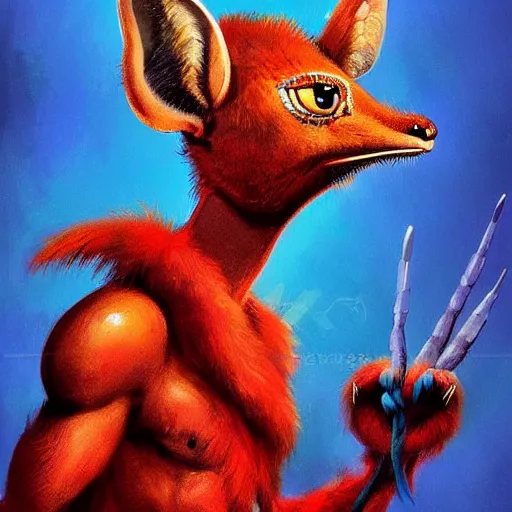 Image similar to a dik dik monster colorful, digital art, fantasy, magic, trending on artstation, ultra detailed, professional illustration by Basil Gogos