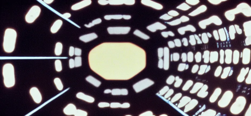 Prompt: film still from 2 0 0 1 : a space odyssey ( 1 9 6 8 ) in the style of cronenberg, super panavision 7 0 lenses, 6 5 mm ( eastman 5 0 t 5 2 5 1 )