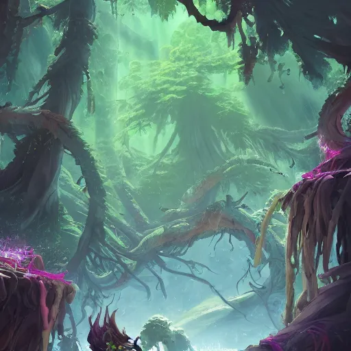 Prompt: arcane style forest tree root trap, root trap, bright art masterpiece artstation. 8k, sharp high quality artwork in style of Jose Daniel Cabrera Pena and Greg Rutkowski, concept art by Tooth Wu, blizzard warcraft artwork, hearthstone card game artwork, green nature, green tree, roots