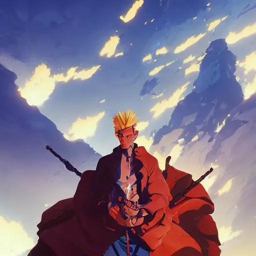 Image similar to hero world trigun, behance hd by jesper ejsing, by rhads, makoto shinkai and lois van baarle, ilya kuvshinov, rossdraws global illumination