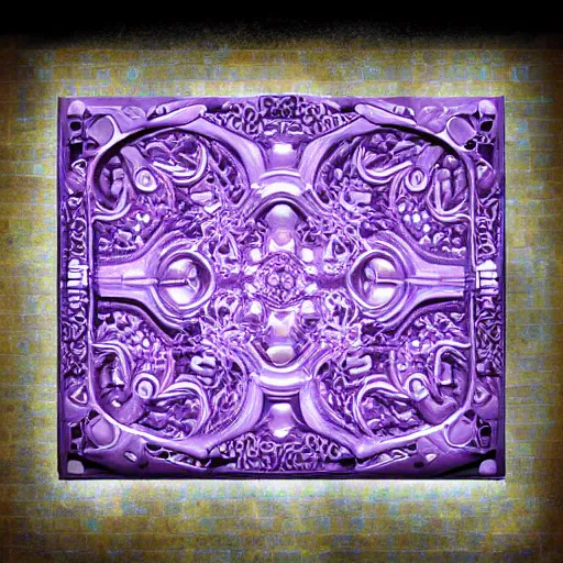 Image similar to large purple intricate machine photorealistic