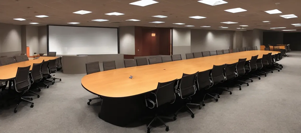 Prompt: the biggest and worst conference table in the world