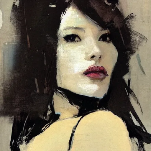 Image similar to portrait of a beautiful woman by william wray, ruan jia, instagram, rothko, liepke, apollonia saintclair, jeffrey catherine jones