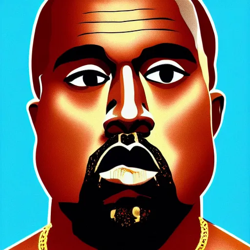 Prompt: kanye west by stephen bliss