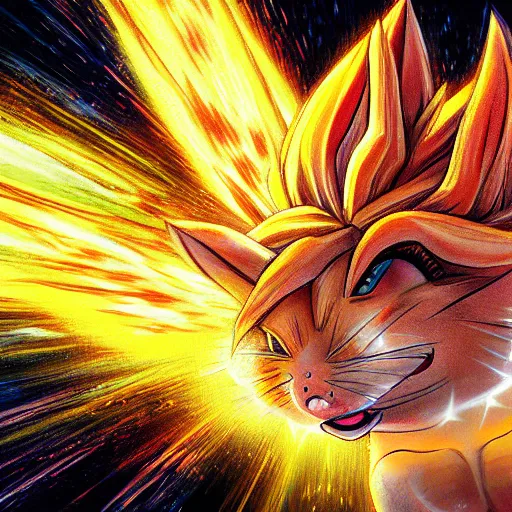 Prompt: a hamster going super saiyan, digital oil painting, very detailed, intricate, HD, high quality, 8k