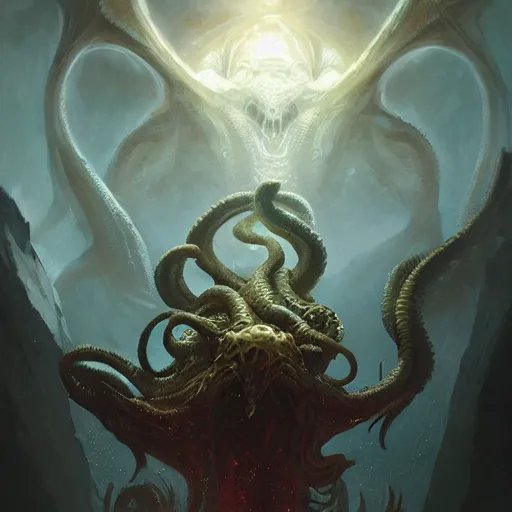 Prompt: cthulhu, dramatic light, painted by stanley lau, painted by greg rutkowski, painted by stanley artgerm, digital art, trending on artstation