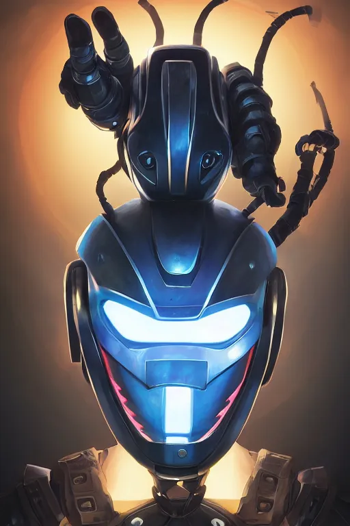 Image similar to epic mask helmet robot ninja portrait stylized as fornite style game design fanart by concept artist gervasio canda, behance hd by jesper ejsing, by rhads, makoto shinkai and lois van baarle, ilya kuvshinov, rossdraws global illumination radiating a glowing aura global illumination ray tracing hdr render in unreal engine 5