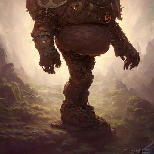 Prompt: an aetherpunk magical golem, forward facing angle, character design, art by Tooth Wu and justin gerard and Blizzard studios, post-processing, extremely hyperdetailed, intricate complexity, epic composition, masterpiece, trending on artstation
