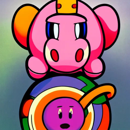 Image similar to portrait of kirby in the style of raphael