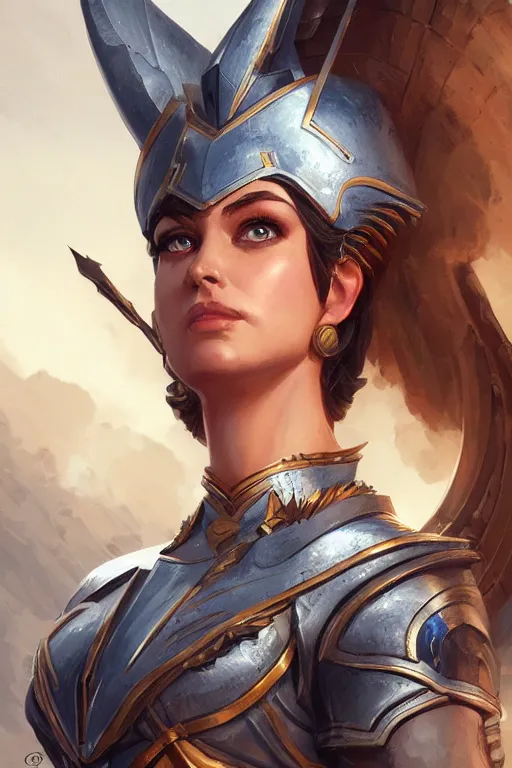 Image similar to amazon valkyrie athena, d & d, fantasy, portrait, highly detailed, headshot, digital painting, trending on artstation, concept art, sharp focus, illustration, art by artgerm and greg rutkowski and magali villeneuve