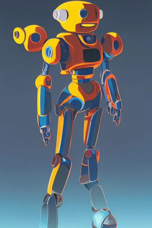 Image similar to metabots medabots medarotto medarot robot minimalist comics, behance hd by jesper ejsing, by rhads, makoto shinkai and lois van baarle, ilya kuvshinov, rossdraws global illumination ray tracing hdr radiating a glowing aura