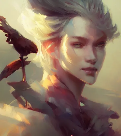 Image similar to king, portrait, illustration, rim light, top light, perfectly shaded, spring time, slight overcast lighting, soft painting, art by krenz cushart and wenjun lin