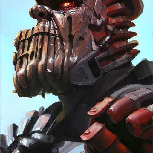 Image similar to greg manchess portrait painting of partially armored freddy krueger as overwatch character, medium shot, asymmetrical, profile picture, organic painting, sunny day, matte painting, bold shapes, hard edges, street art, trending on artstation, by huang guangjian and gil elvgren and sachin teng