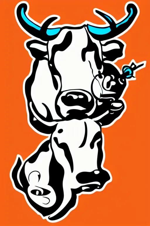 Image similar to Weed smoking bull, sticker, andromorphic, colorful, illustration, highly detailed, simple, smooth and clean vector curves, no jagged lines, vector art, smooth