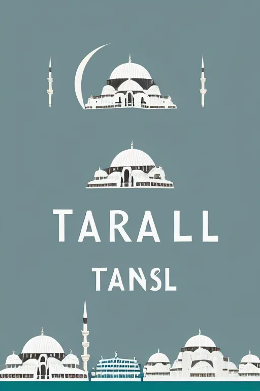 Prompt: minimalist vintage art of istanbul, illustration, vector art